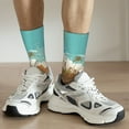 thumbnail image 6 of Xecao Coastal Palm Beach Pattern Sport Socks for Women and Men Crew Socks Sporty Calf Socks Casual Socks, 6 of 6