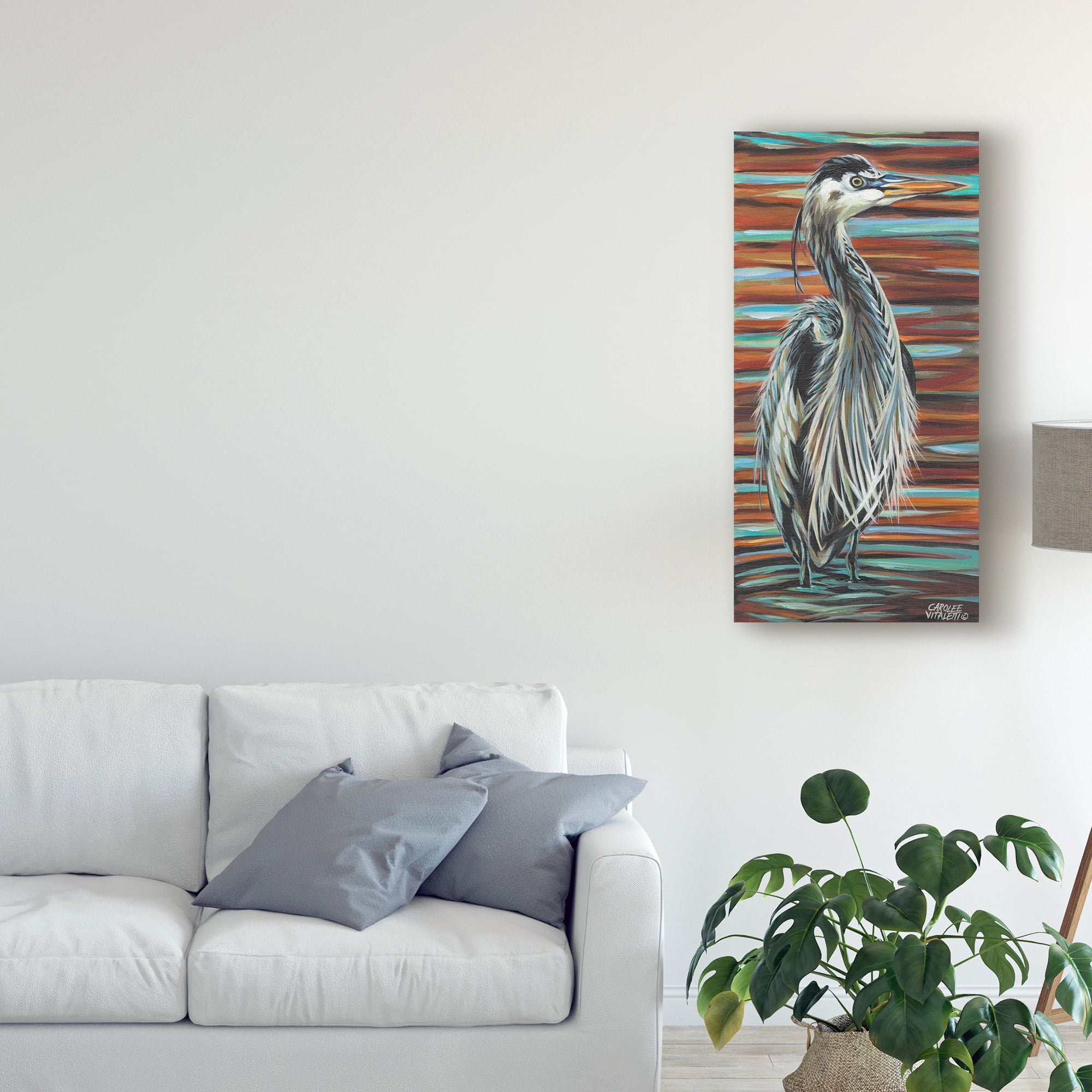 Trademark Fine Art 'Watchful Heron I' Canvas Art by Carolee Vitaletti