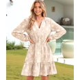 thumbnail image 6 of Women'S Casual Long Sleeve Babydoll Flowy Dress V Neck Swing Party Mini Dress Color S, 6 of 9