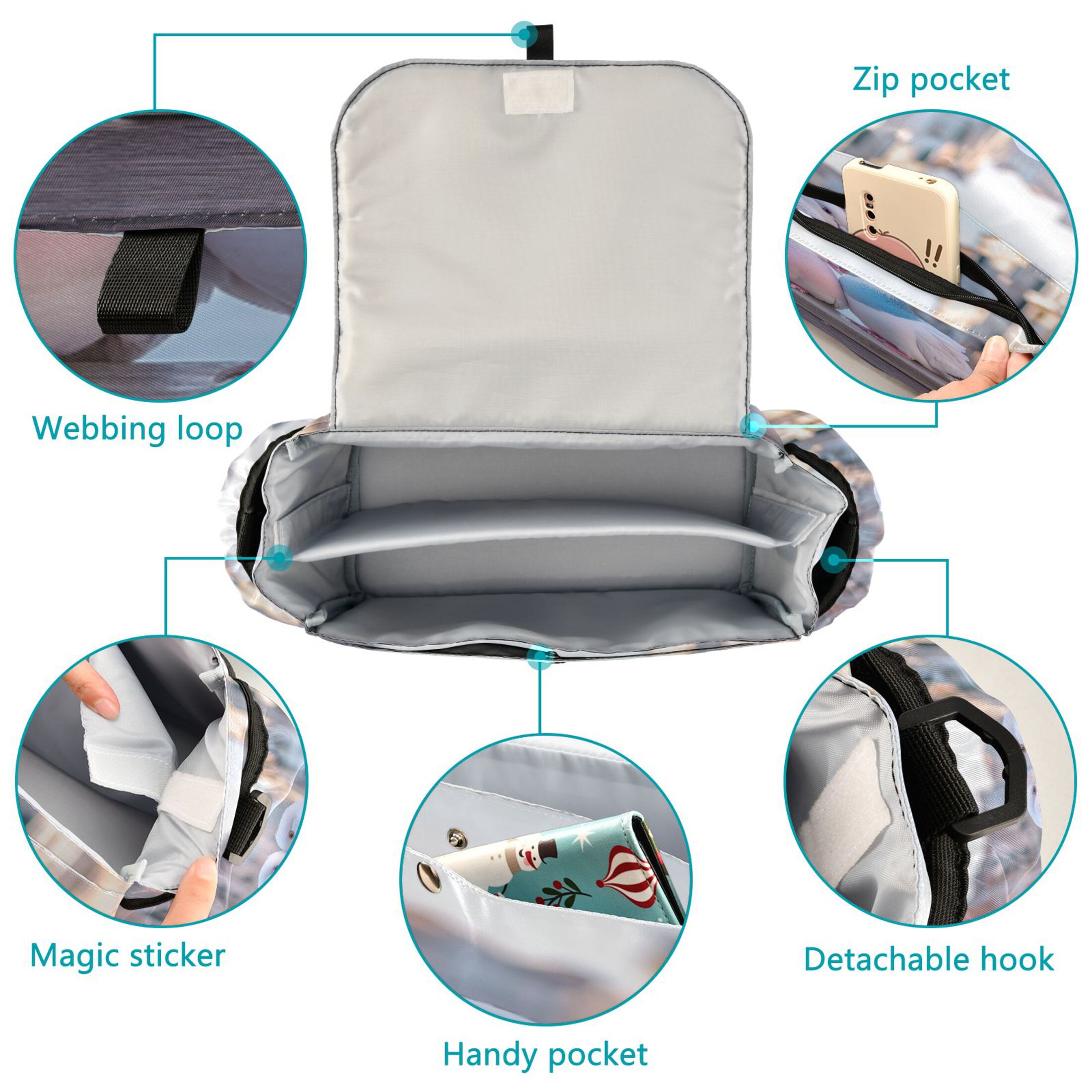 DIXRUYEE Stroller Organizer Lovebirds on The Canal Printed