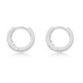 thumbnail image 2 of AVORA 925 Sterling Silver Textured Diamond Cut Simulated Diamond CZ Huggie Hoop Earrings, 2 of 6