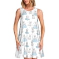 thumbnail image 1 of Fotbe Playful Polar Bear Pals Vestido de Verano sin Mangas para Mujer – Vestido Midi Línea A, Estilo Camiseta Floral, Vestido Playero Casual y Fluido, 1 of 7