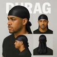 thumbnail image 2 of 2PCS Wave Caps for Men, Compression Cap over Durags, 2 of 8
