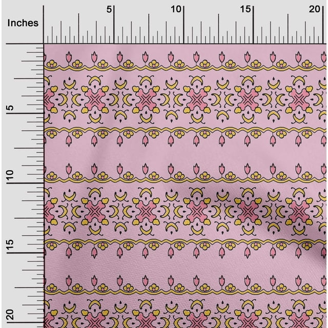 oneOone Silk Tabby Fabric Floral Block Decor Fabric Printed BTY 42 Inch Wide