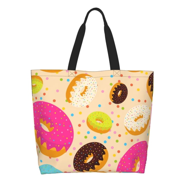 Easygdp Donuts Bolsas Tote para Mujer, Bolsos de Hombro para Viaje, Bolsos de Mano de Gran Capacidad para Compras y Trabajo