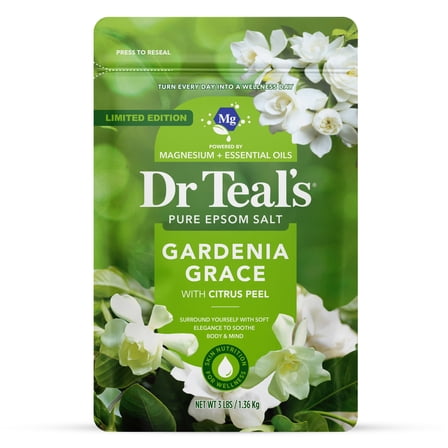 Dr Teal's Epsom Salt Magnesium Soak, Gardenia Grace, 3 lbs