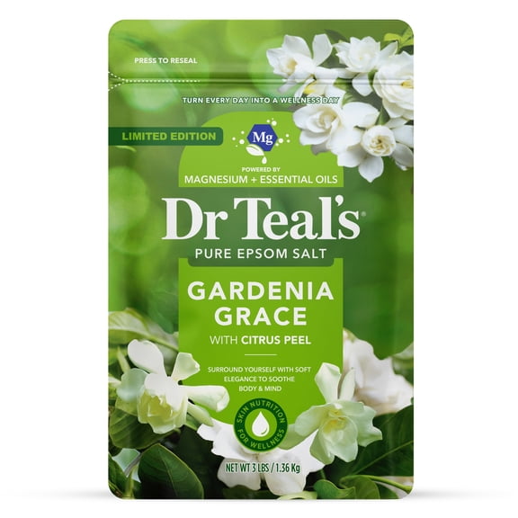 Dr Teal's Epsom Salt Magnesium Soak, Gardenia Grace, 3 lbs