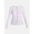 thumbnail image 6 of Scenario Women's and Women's Plus Ribbed Crewneck Cardigan Sweater, Lightweight, Sizes XS-4X, 6 of 6