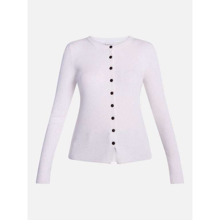 Scenario Women's Ribbed Crewneck Cardigan Sweater photo 6