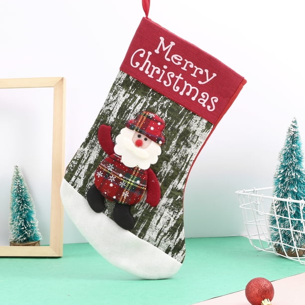 Ganfancp Adornos Navideños Bolsa de Regalos Calcetines de Navidad Papá Noel Rojo Ofertas Del Día 1X Media de Navidad