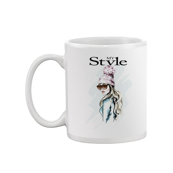 Fashion Woman In Knitted Hat Mug - Image by Shutterstock