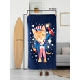 thumbnail image 2 of Spirit of America Cotton Blend Firework Cat Patriotic Graphic Print Quick Dry Beach Towel, 34" X 64", 2 of 6