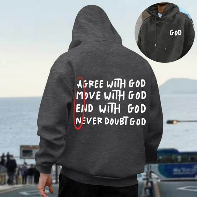 MHFRRA Sudadera Informal con Capucha para Hombre, de Manga Larga, con Diseño Estampado para Uso Diario, Cómoda Sudadera con Capucha para Otoño E Invierno Gris