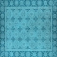 thumbnail image 1 of Ahgly Company Indoor Square Oriental Light Blue Industrial Area Rugs, 3' Square, 1 of 4
