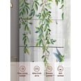 thumbnail image 6 of Spring Botanical Sheer Curtains 63 Inch Length 2 Panels Set Window Treatments, Watercolor Leaves Flowers Birds Gray Wood Rod Pocket Semi Curtains for Living Room/Bedroom/Kitchen Décor, 104"W x 63"L, 6 of 7
