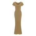 thumbnail image 4 of Ketyyh-chn99 Blouses pour Femmes Mode Chic Grande Taille Robe d'Été Robe Extensible Manches Longues Robe Longue Confortable Kaki,TP, 4 of 5
