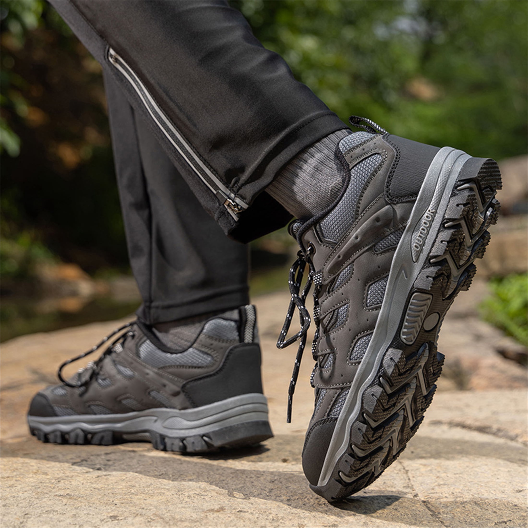 YOURDIARY Mens Outdoor Hiking Shoes Breathable Sneakers for Trail Walking Camping Work