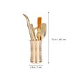thumbnail image 2 of Raindrops Copper Cylinder Tea Tool Set for Chinese Kung Fu Tea Making 2 Section Bamboo Shape Assorted Color, 2 of 8