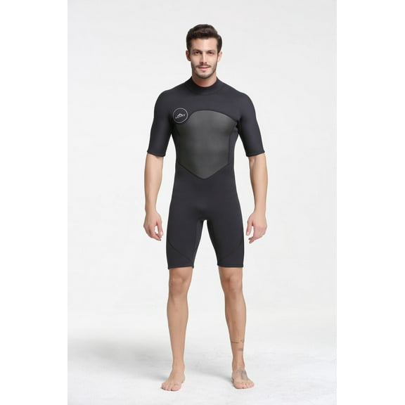 Sbart Mens 2mm Shorty Wetsuit, Full Body Diving Suit Back Zip Wetsuit for Diving Snorkeling Surfing Swimming