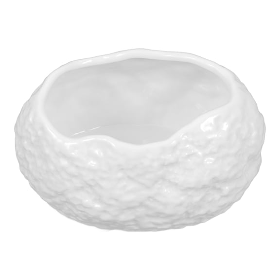 FELTECHELECTR Party Dessert Bowl Ceramic Egg Shaped Bowl White 1Pack for Hotels