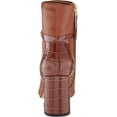 thumbnail image 3 of Sam Edelman Florah Cuoio Brown Squared Toe Block Heel Buckle Detail Ankle Boots (Cuoio Brown, 9.5), 3 of 6