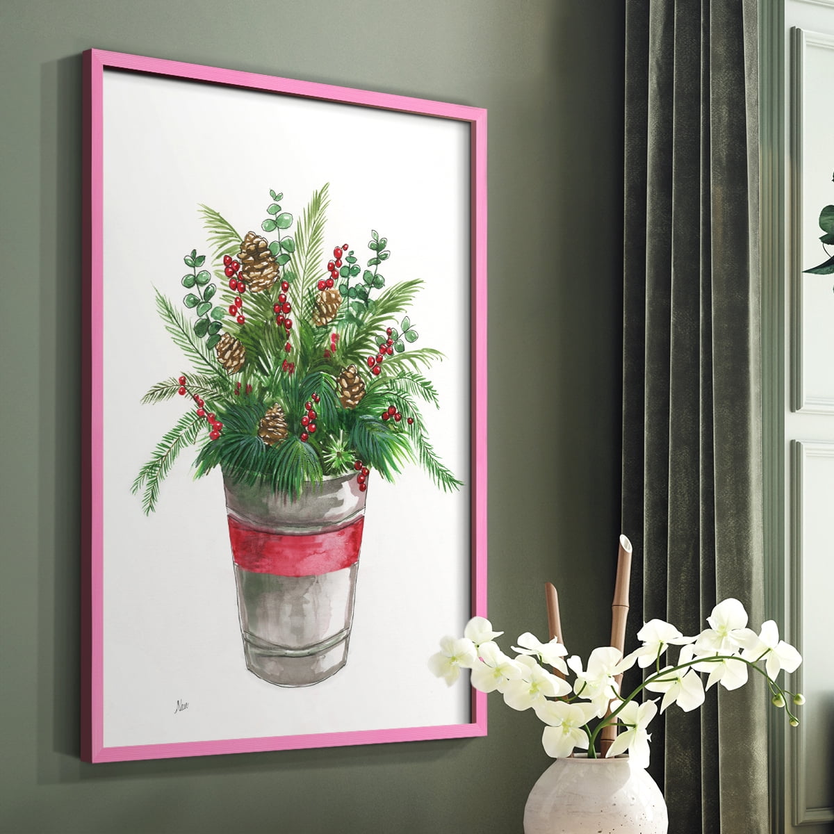 Winter Greens Framed Print - Solid Wood in Single Picture Frame Solid Wood 2 Framed Print