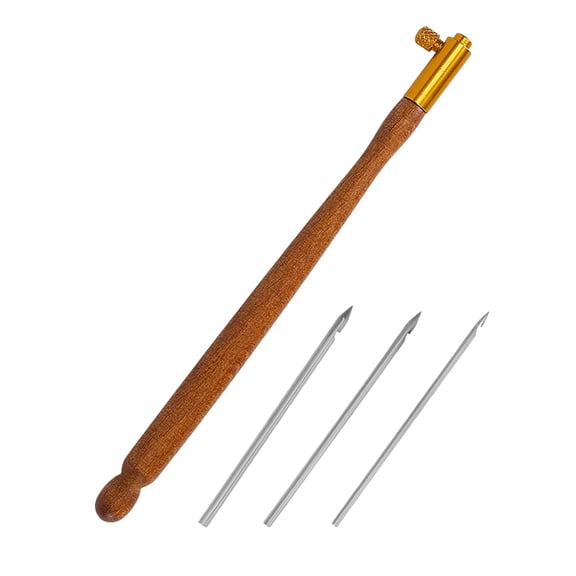 Tambour Hook with 3 Needles Wood Handle Embroidery Crochet Hook Kit DIY