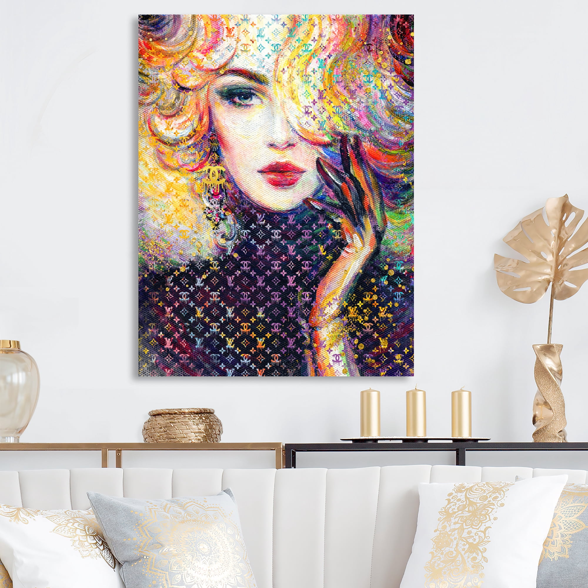 Designart Fashion Female Illustration Multicolor II Canvas Wall Art