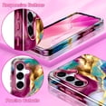 thumbnail image 4 of CASEFIV Compatible with Samsung Galaxy S25 FE Case,Marble Pattern 3 in 1 Heavy Duty Shockproof Hard PC+Soft Silicone Drop Protective Women Girls Case for Galaxy S25 FE (2025),Rose Red, 4 of 7