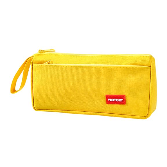 Pencil Case Large Capacity Durable Cloth Fabric Zipper Storage Bag for Collage Worker Office Daily Use