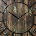 thumbnail image 6 of DecMode 36" Brown Wooden Wall Clock with Black Accents, 6 of 14