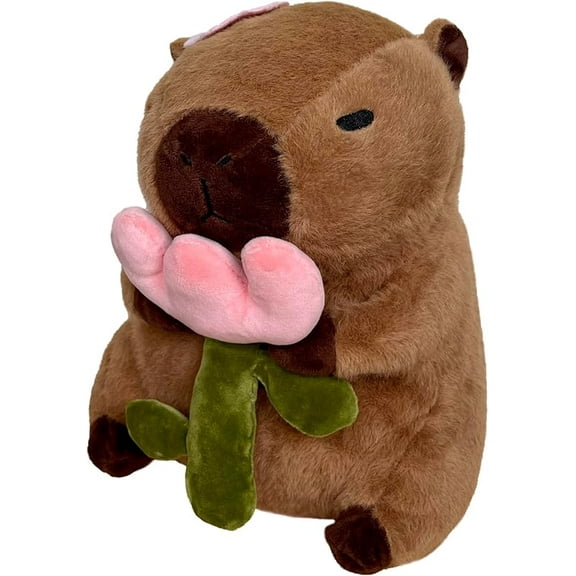 Cute Birthday Capybara Plush,12inch Kawaii Capybara Stuffed Animal Soft Stuffed Toy Birthday Gifts Party Decoration for Kids