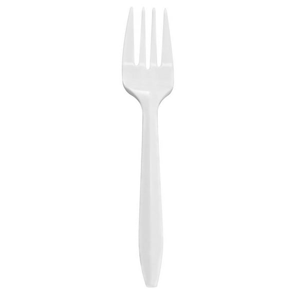Karat PP Plastic Medium Weight Forks - White - 1,000 ct
