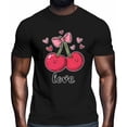 thumbnail image 2 of Camisetas para hombre, camisetas casuales de manga corta con estampado de cerezas para San Valentín, camisetas gráficas para hombre, 2 of 8