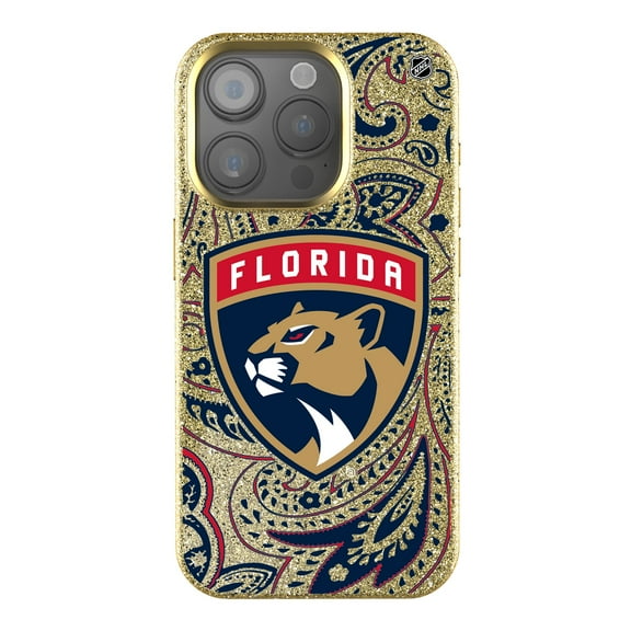 Keyscaper Gold Florida Panthers Paisley Bling iPhone Case