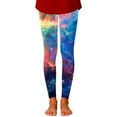 thumbnail image 4 of Shadoumai Girls Starry Sky Print Athletic Slim Fit Stretch Casual Pants For Play Everyday Wear Comfortable Leggings, 4 of 5