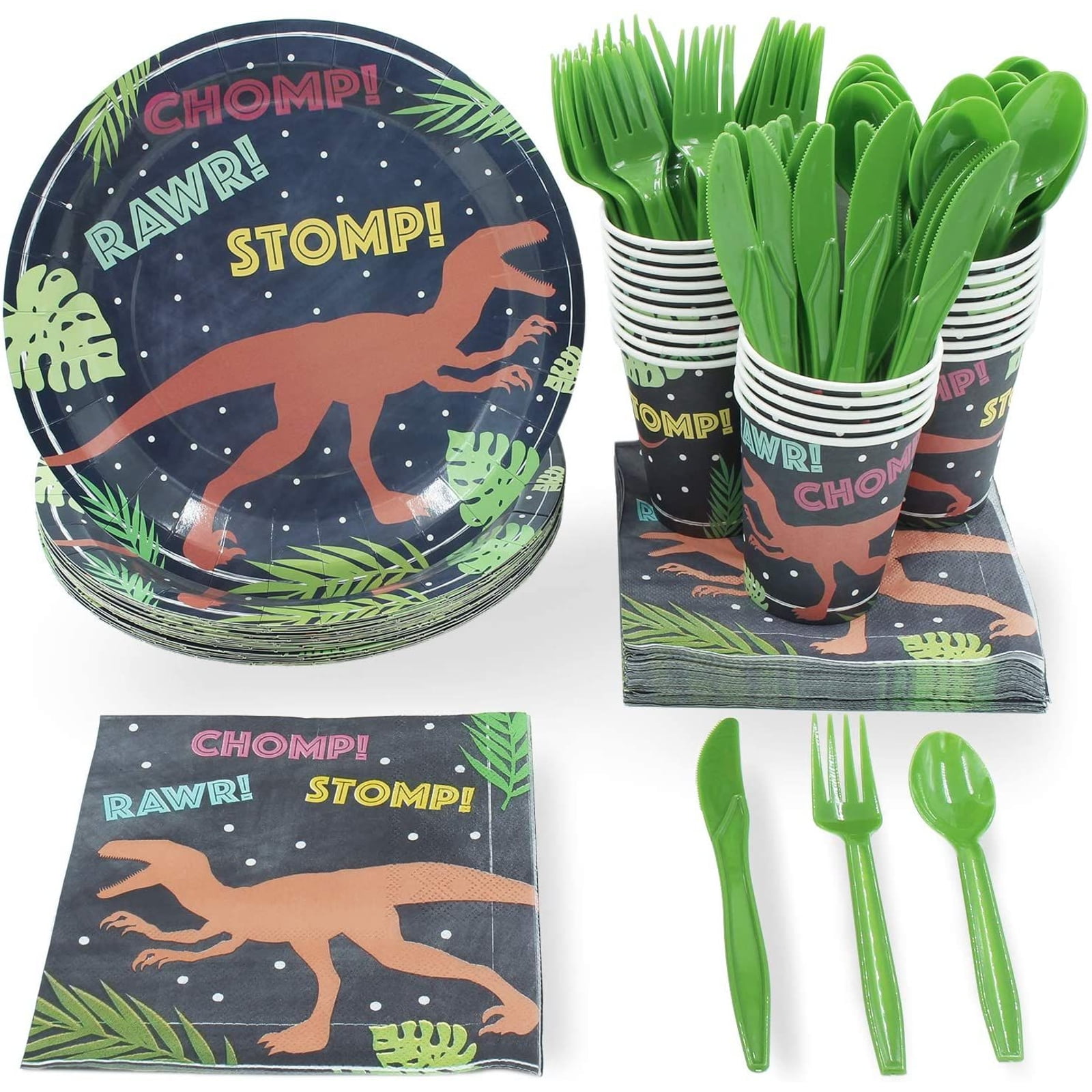 Personalised Children's Dinosaur 3 Piece Plastic Cutlery Set Birthday 