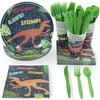 144-Piece Dinosaur Party Supplies, Disposable Dinnerware Set (Serves 24)