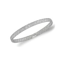 Gem & Harmony 10K White Gold Stretch Bangle Bracelet for Women