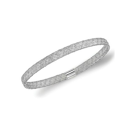 Gem & Harmony 10K White Gold Stretch Bangle Bracelet for Women