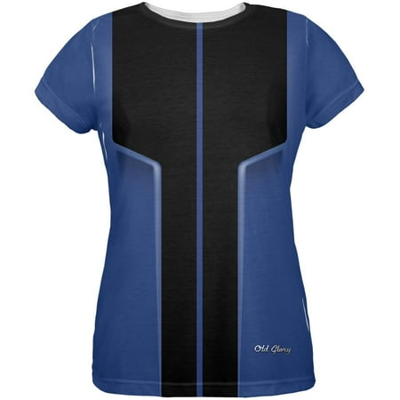 Halloween Classic Muscle Car Blue Costume All Over Womens T Shirt Blue LG