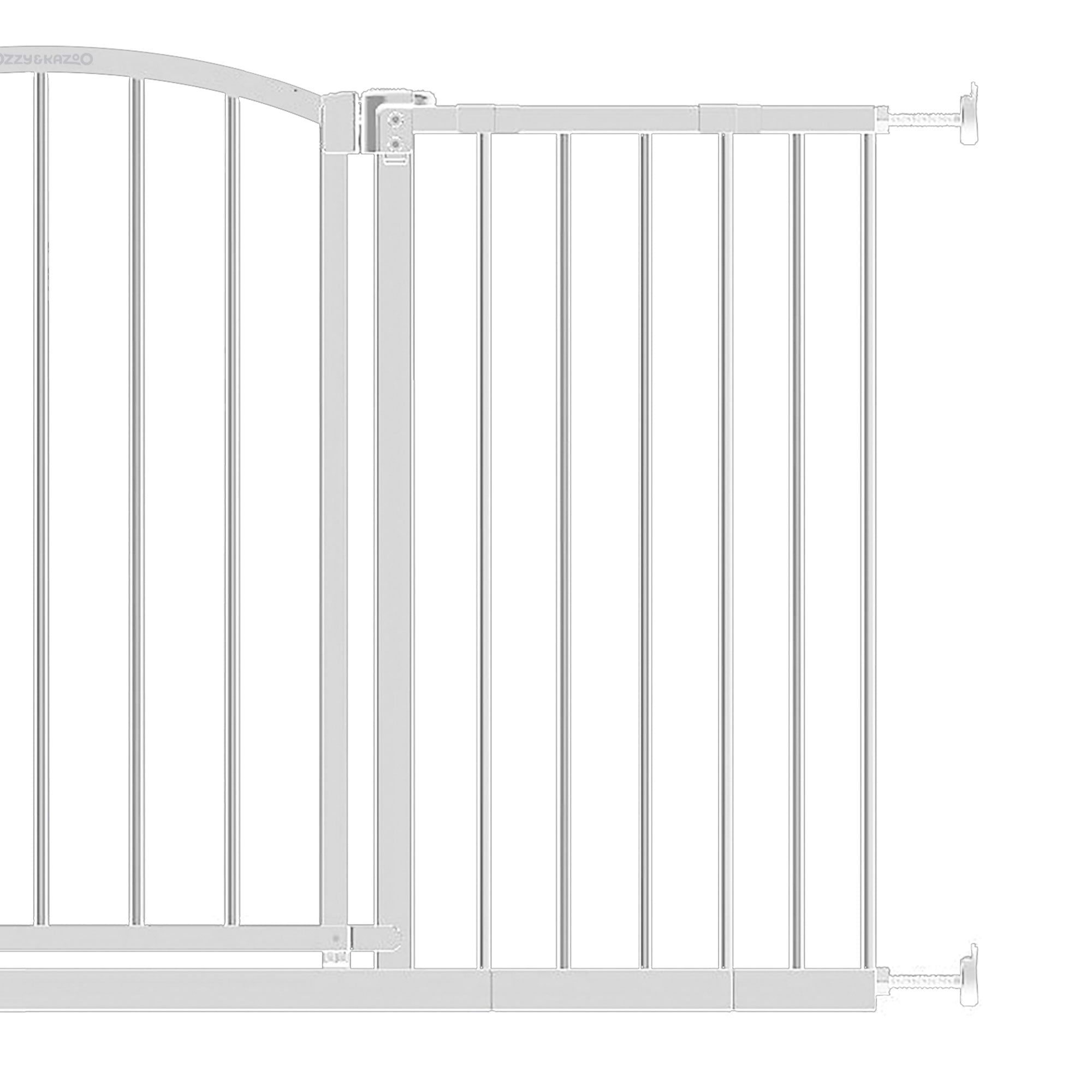Ingenuity Ozzy & Kazoo 30" Tall Wide Walk - Through Dog Gate For Doorways & Stairways