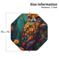 thumbnail image 2 of Yiaed Colorful Owl Forest Print Leather Coasters for Drinks - Cup Coasters Coffee Table Kitchen Table Bar, Home & Office Gifts Handmade Drink Coasters-Octagon, 2 of 6