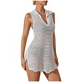 thumbnail image 2 of Traje de Baño de Bikini de Mujer de Punto de la Playa Abrigo de Poliéster, Manga Larga Cubierta para Bikini Y Traje de Baño, Moda Casual, 2 of 7