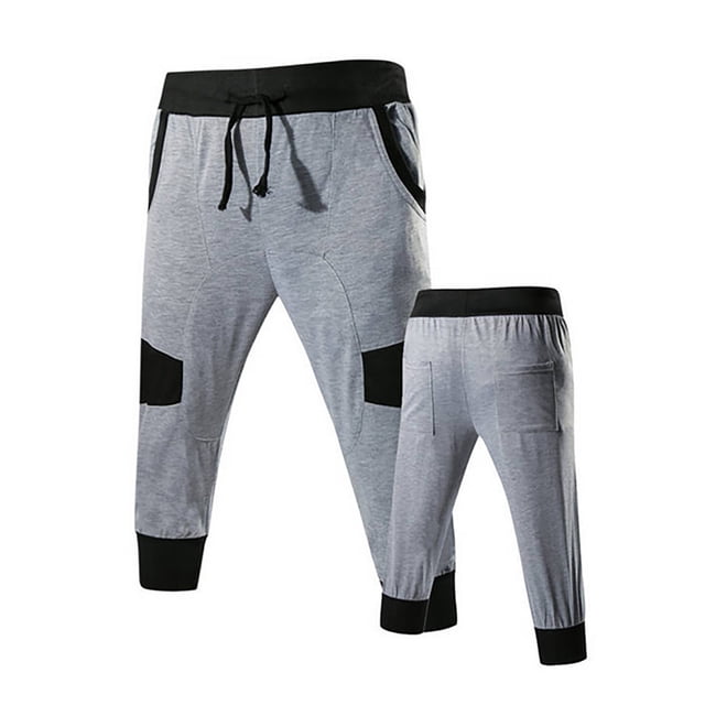 Wyzesi Mens Shorts 7 Inch Inseam Stretch Waist Men'S Spring & Autumn Mixed Color Knit Sweatpants 7/10 Pants