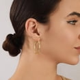 thumbnail image 4 of VEEDOFA Gold Plated Hoop Earrings for Women, 14K Gold Plated, Lightweight Hypoallergenic Earrings 30mm, 4 of 7