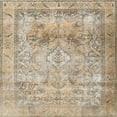 thumbnail image 1 of Ahgly Company Machine Washable Indoor Square Traditional Dark Almond Brown Area Rugs, 7' Square, 1 of 7