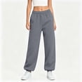 thumbnail image 3 of Sweatpants for Women Elastic Waist Sweatpants Fall Fashion Casual Comfortable Solid Pocket Full Length Pants Athletic Joggers with Pockets, 3 of 9