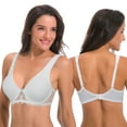 thumbnail image 5 of Curve Muse Women's Plus Size Unlined Underwire Lace Bra with Cushion Straps-2PK-WHITE,GREEN-40C, 5 of 7
