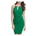 thumbnail image 2 of GUESS Womens Green Zippered Lined Sleeveless Keyhole Above The Knee Party Sheath Dress 4, 2 of 4